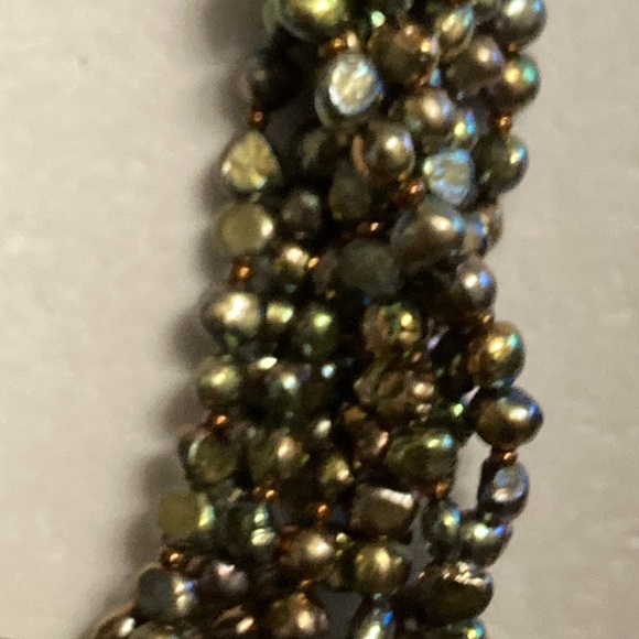 Genuine jasper statement necklace , no marks found , multi strand beaded - Picture 3 of 8